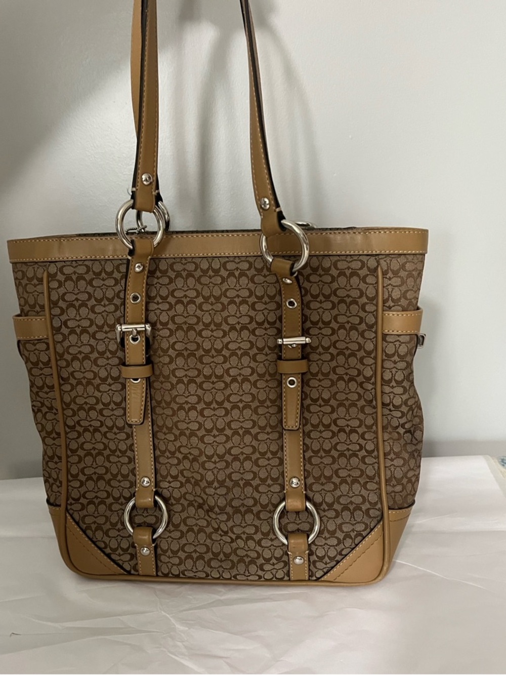 Coach Signature Jacquard Mini C Gallery Tote Bag Y2K - Picture 3 of 13